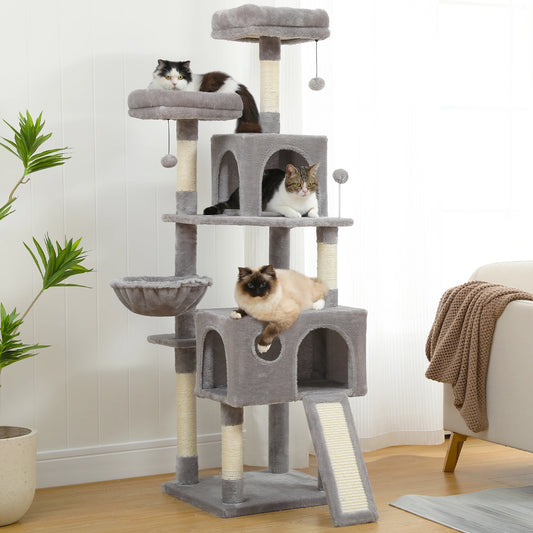 Multi-Level Tower for Large Cats with Cozy Hammock