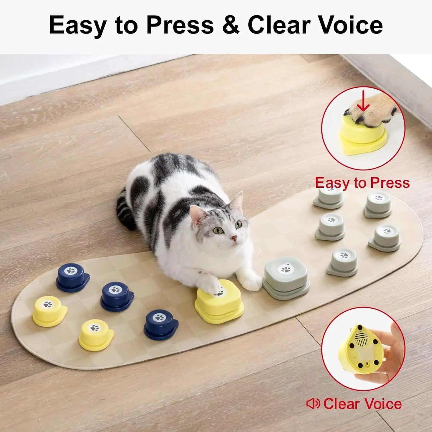 Talking Button Set with Velcro Mat