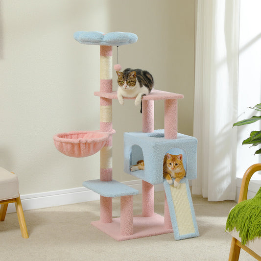 Multi-Level Flower Cat Tree Tower