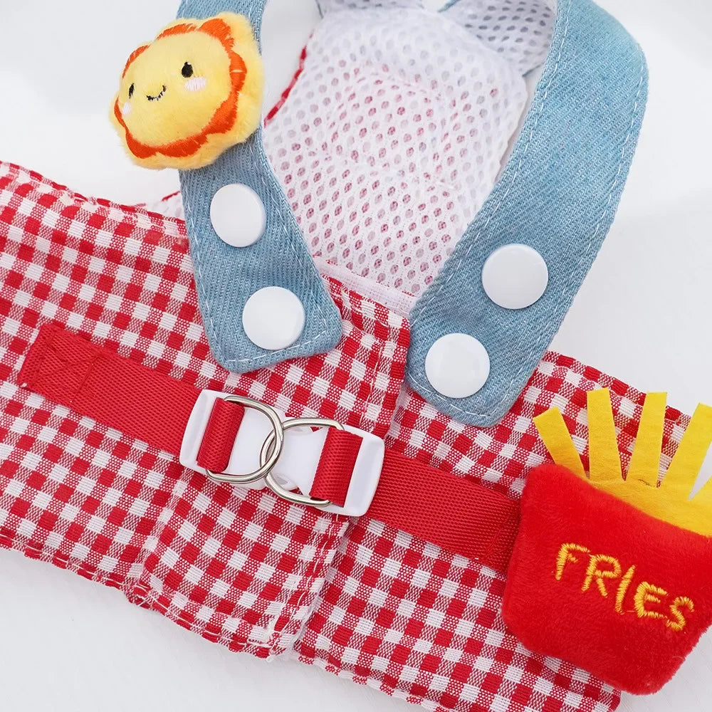 Cartoon Pet Harness, Leash, and Sun Hat Set