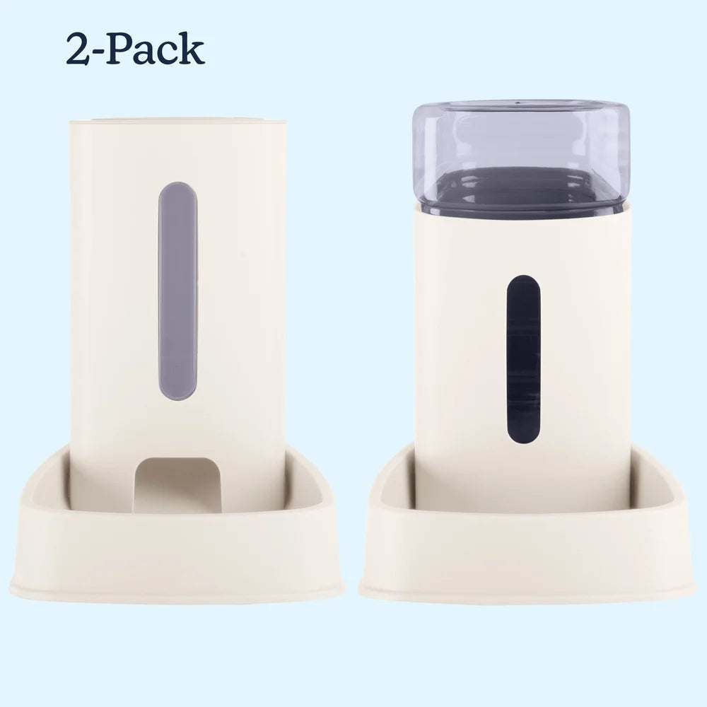 2-Pack Large Capacity Gravity Pet Feeder and Water Dispenser