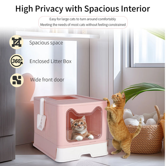 Large Enclosed Cat Litter Box
