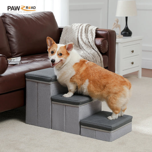 Foldable Pet Stairs with Storage Box