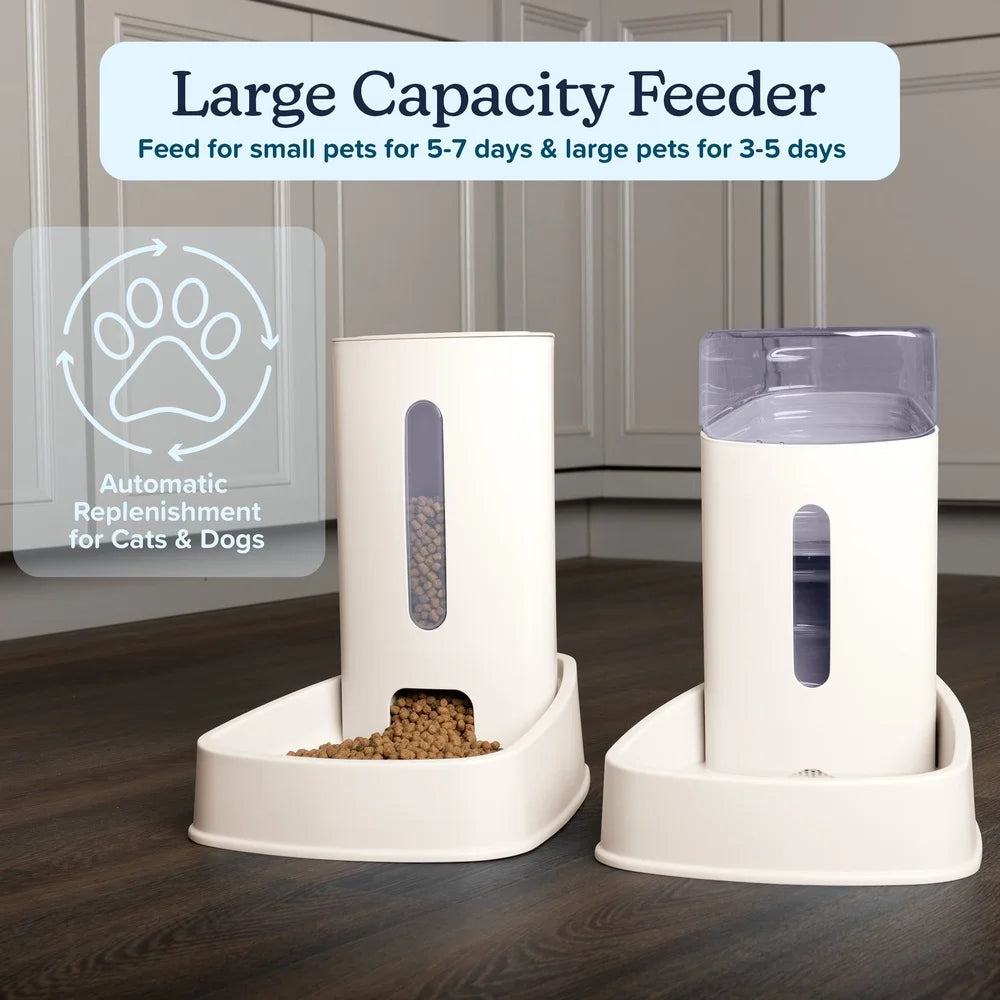 2-Pack Large Capacity Gravity Pet Feeder and Water Dispenser