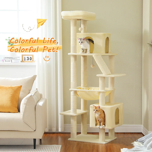 Multi-Level Cat Tree with 2 Cozy Condos