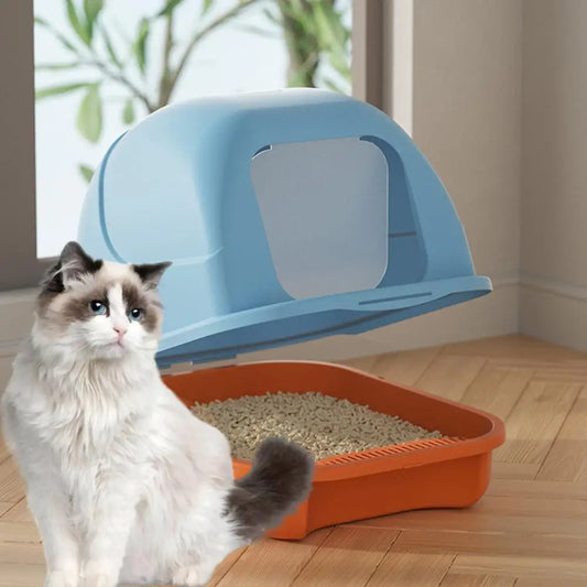 Large Enclosed Cat Litter Box with Litter Scoop