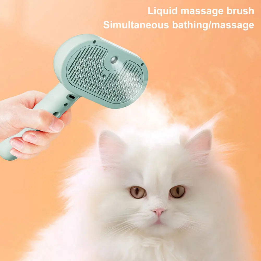 3 in 1 Pet Steam Brush with Release Button