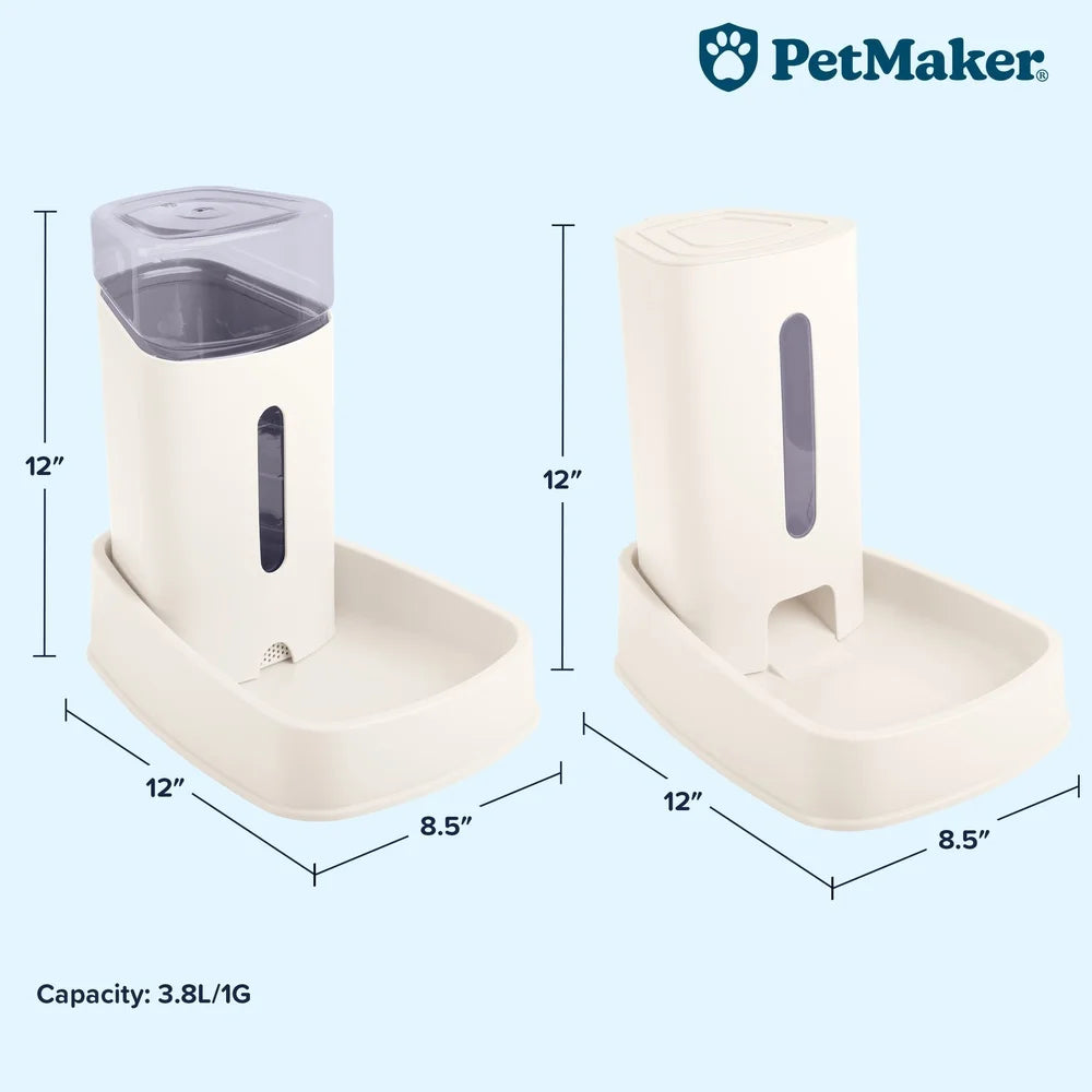 2-Pack Large Capacity Gravity Pet Feeder and Water Dispenser