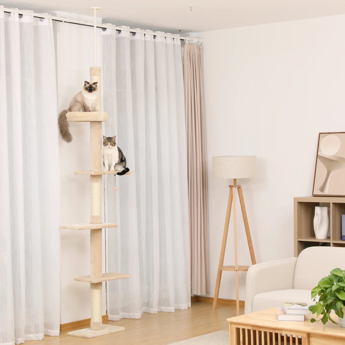 Cactus Cat Tree- Floor to Ceiling, Adjustable Height