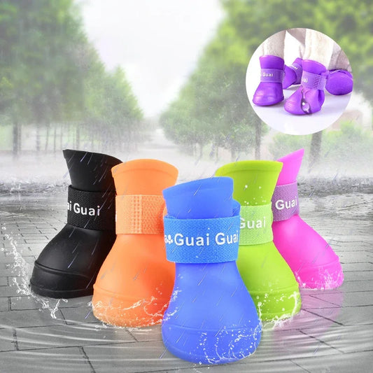 Waterproof Pet Rain Shoes- Anti-slip Rubber