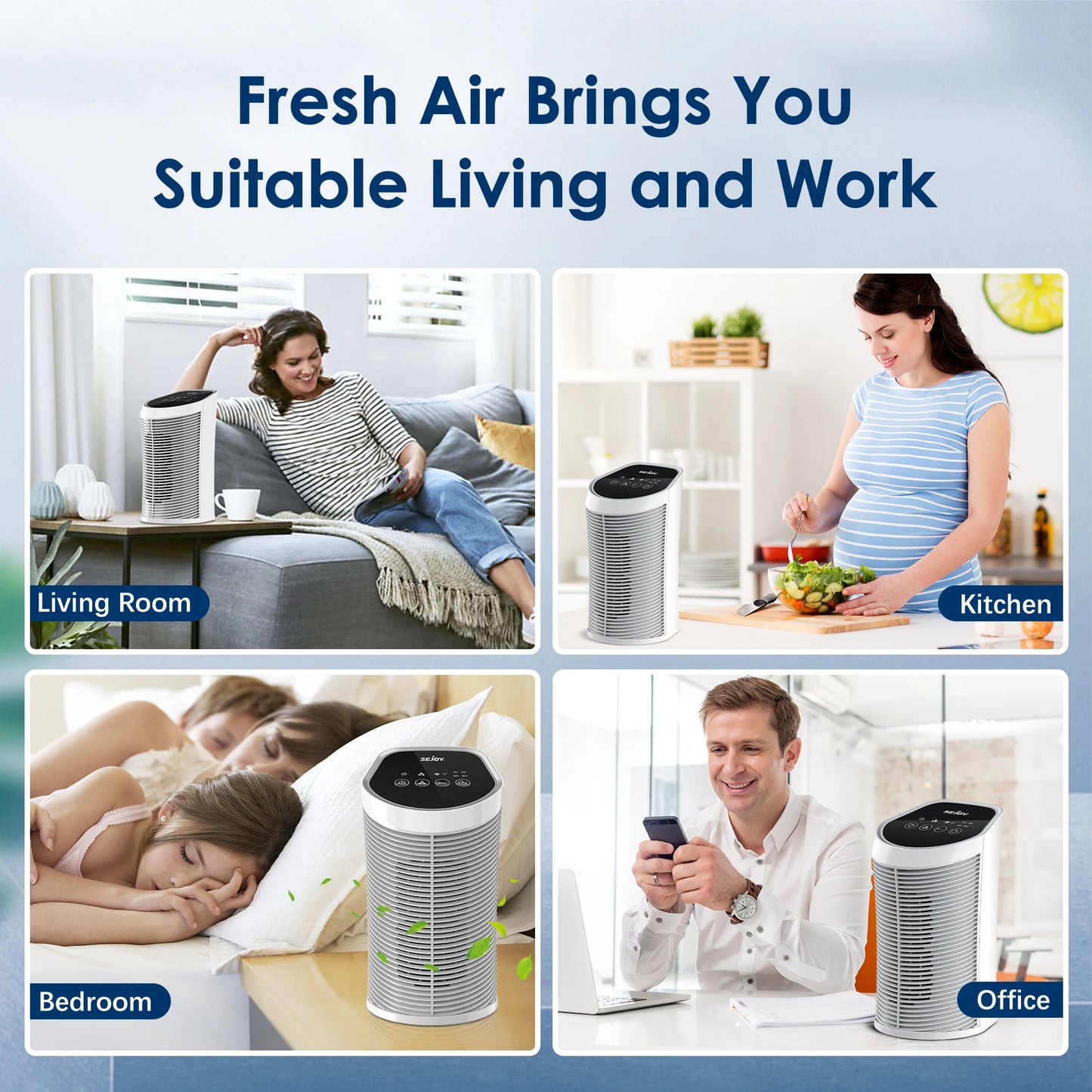 Air Purifier HEPA Filter with Ionizer, Pet dander