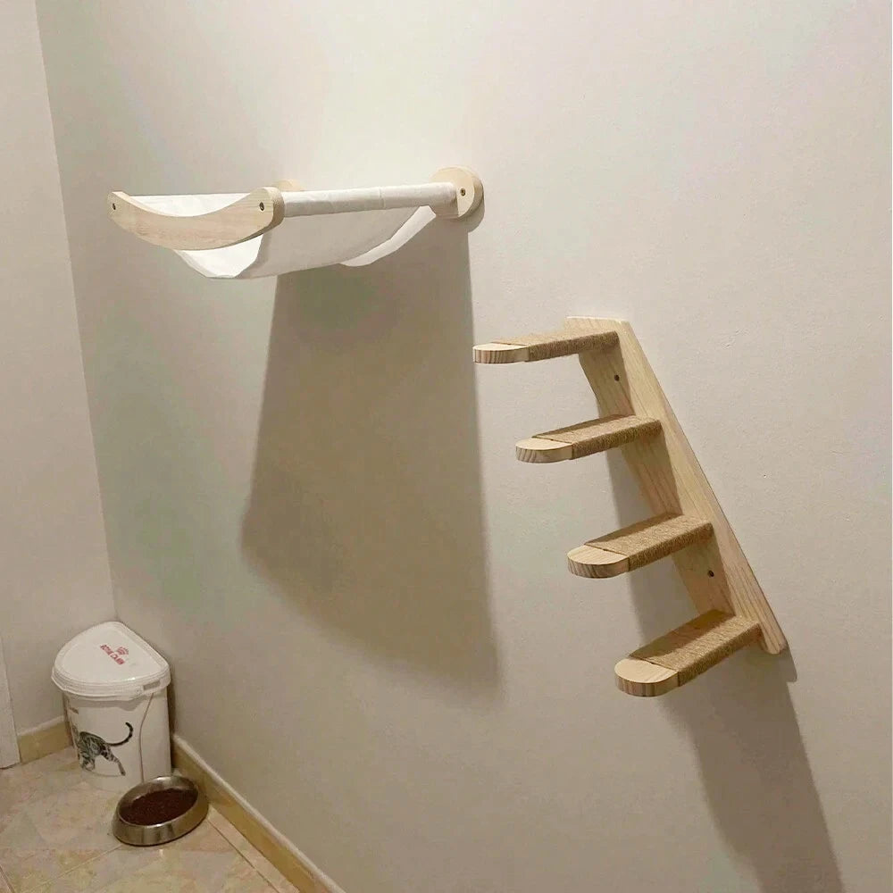Wall Mounted Cat Hammock and Stairway