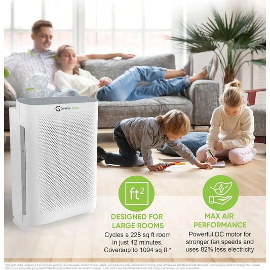 Air Purifier, True HEPA Filter/Ionizer/Carbon + UV Light, Portable