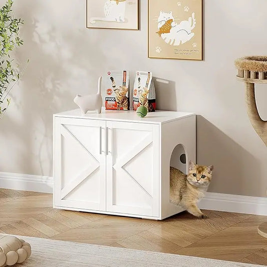 Hidden Litter Box Furniture, TV Stand, Cabinet