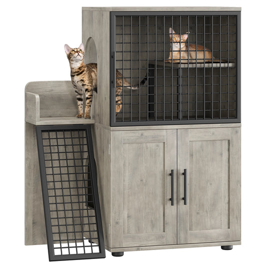 Cat Litter Box Enclosure with Platform