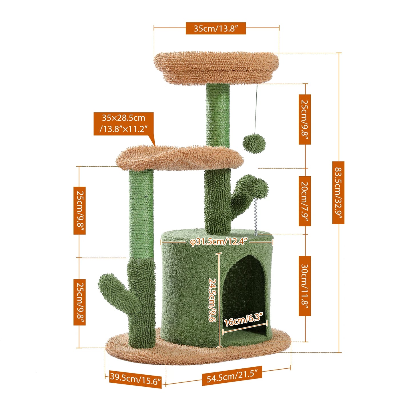 Multi-Level Tower for Large Cats with Cozy Hammock