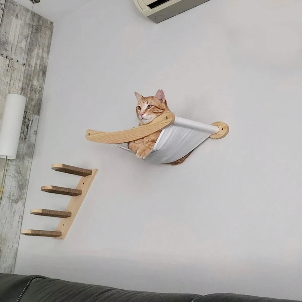 Wall Mounted Cat Hammock and Stairway