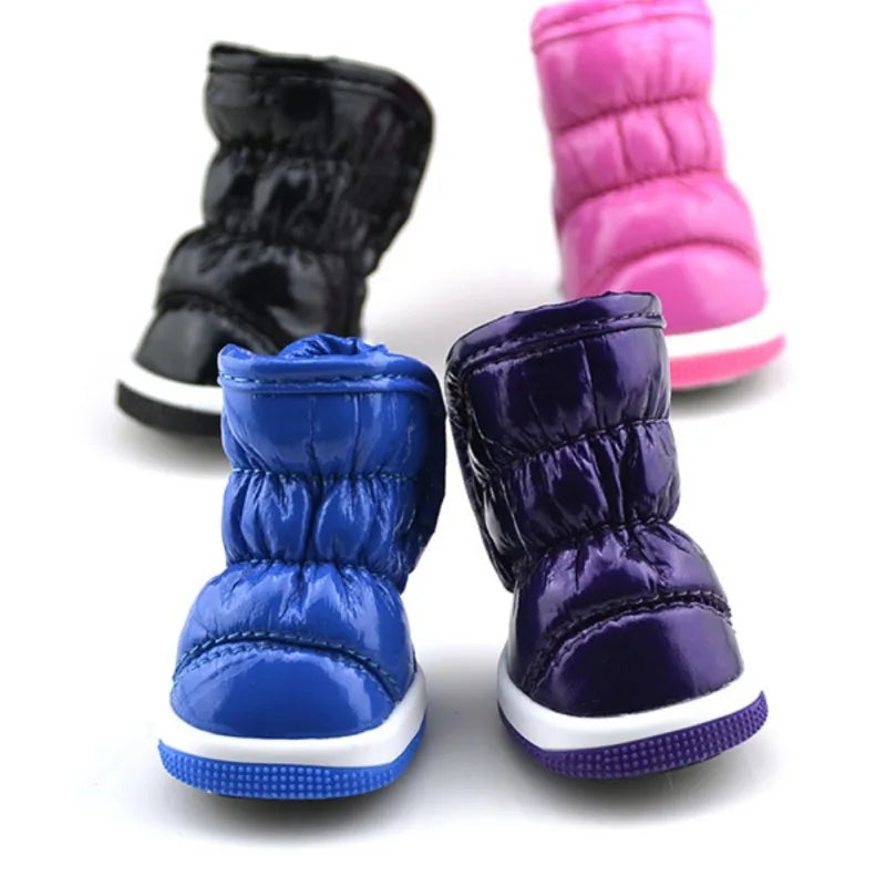 4pcs/sets Winter Waterproof Dog Snow Boots For Small Dogs