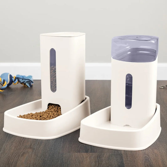 2-Pack Large Capacity Gravity Pet Feeder and Water Dispenser