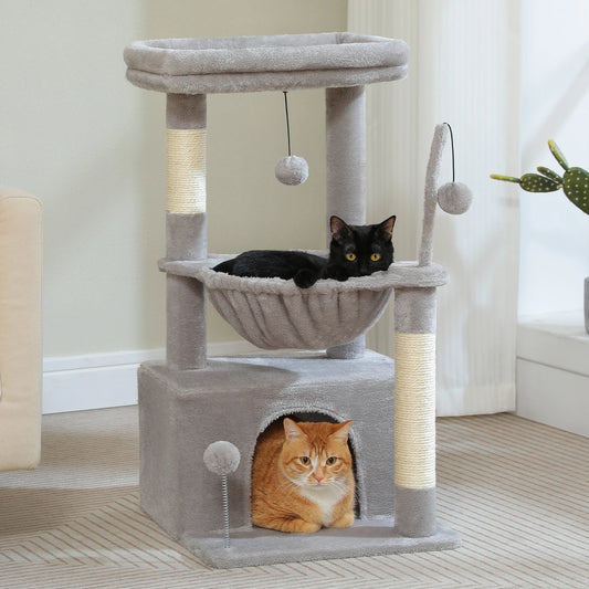 Multi-Level Cat Tower with Scratching Posts