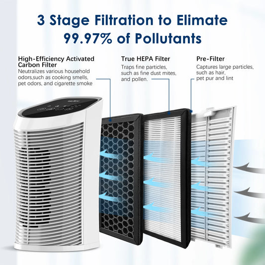 Air Purifier HEPA Filter with Ionizer, Pet dander