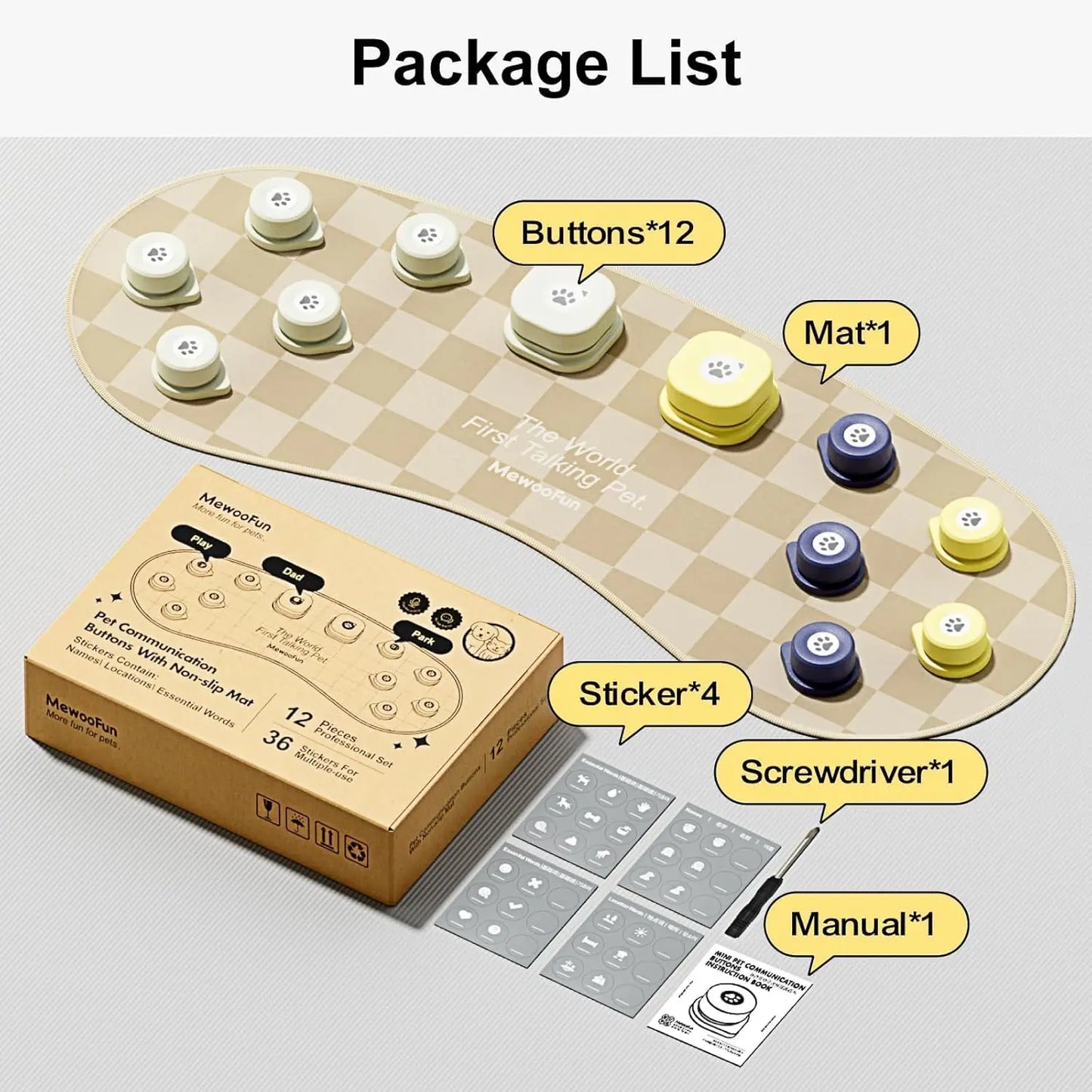 Talking Button Set with Velcro Mat