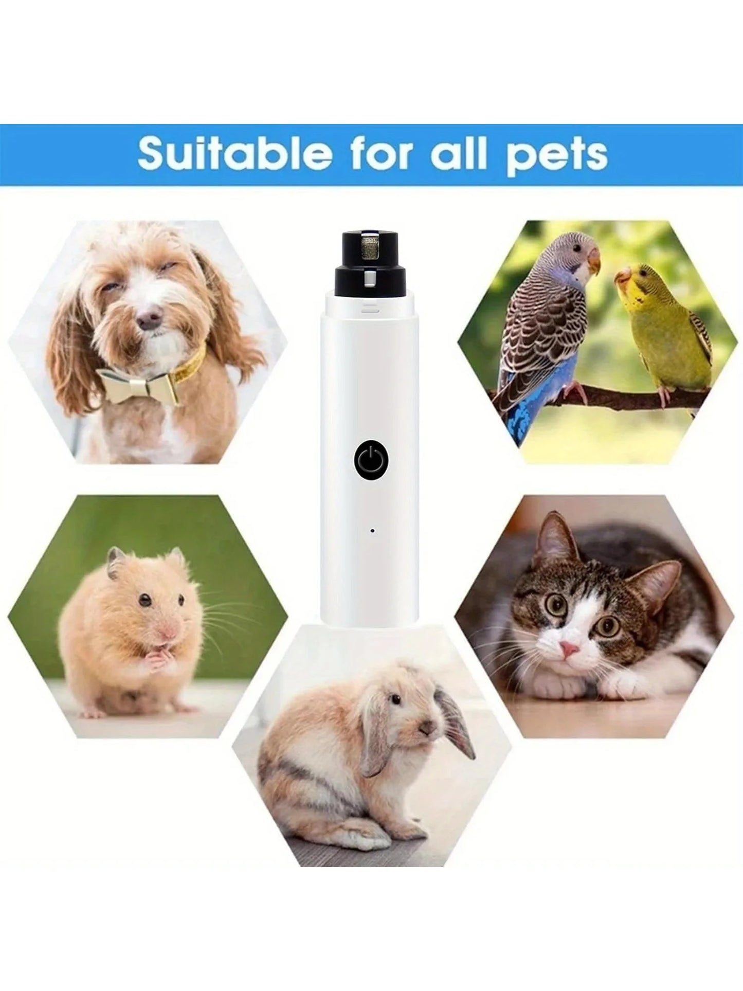 Dog Nail Grinder- Silent, Rechargeable Electric Nail Trimmer for Pets