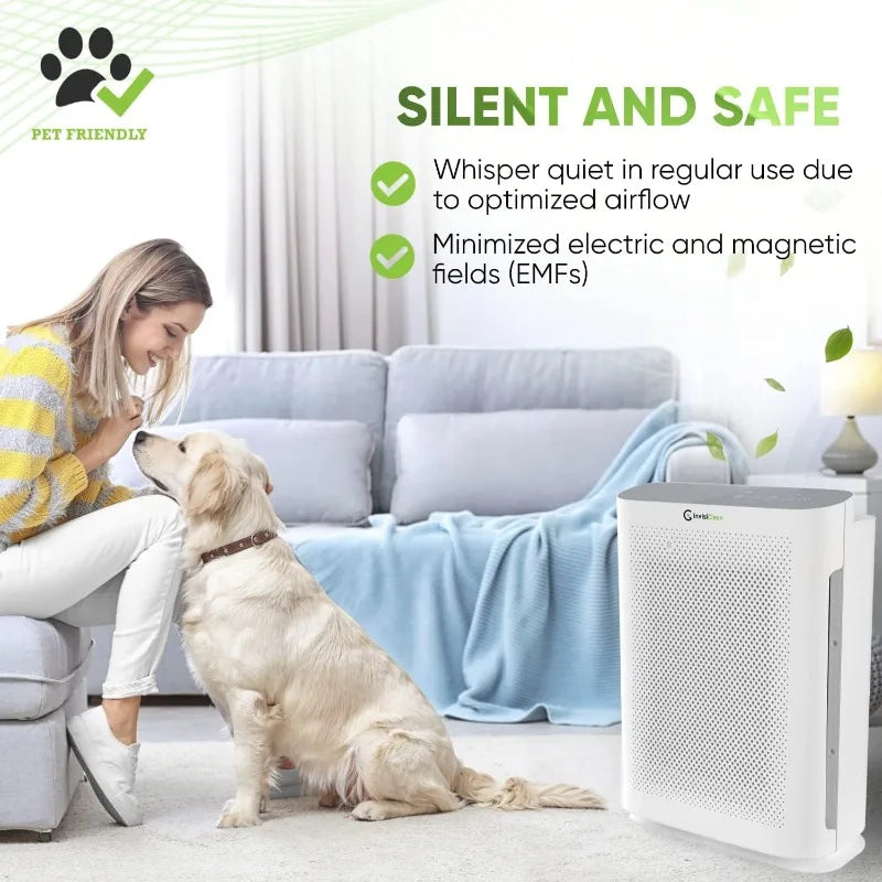 Air Purifier, True HEPA Filter/Ionizer/Carbon + UV Light, Portable