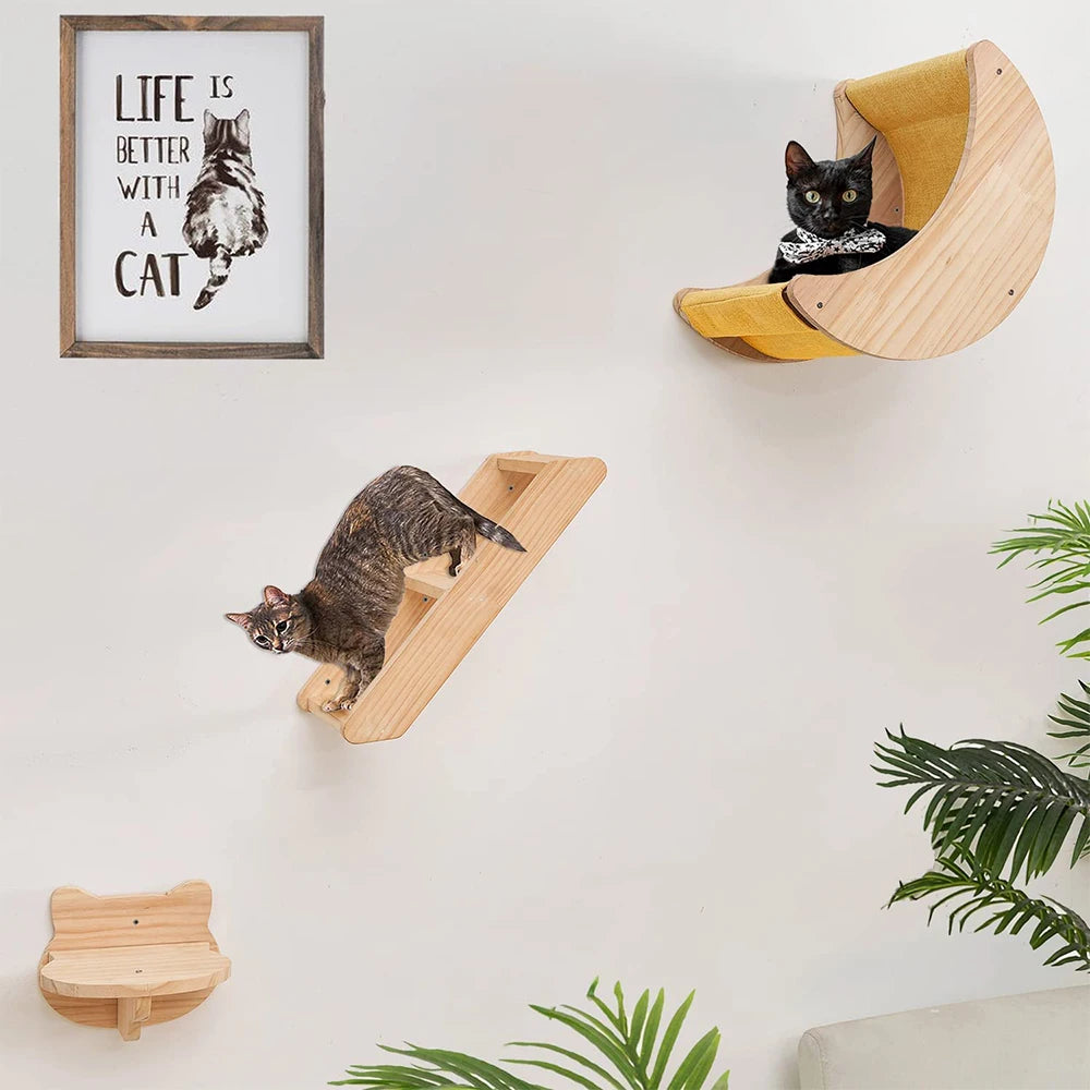 Moon Shaped Cat Shelf, Wall Hammock