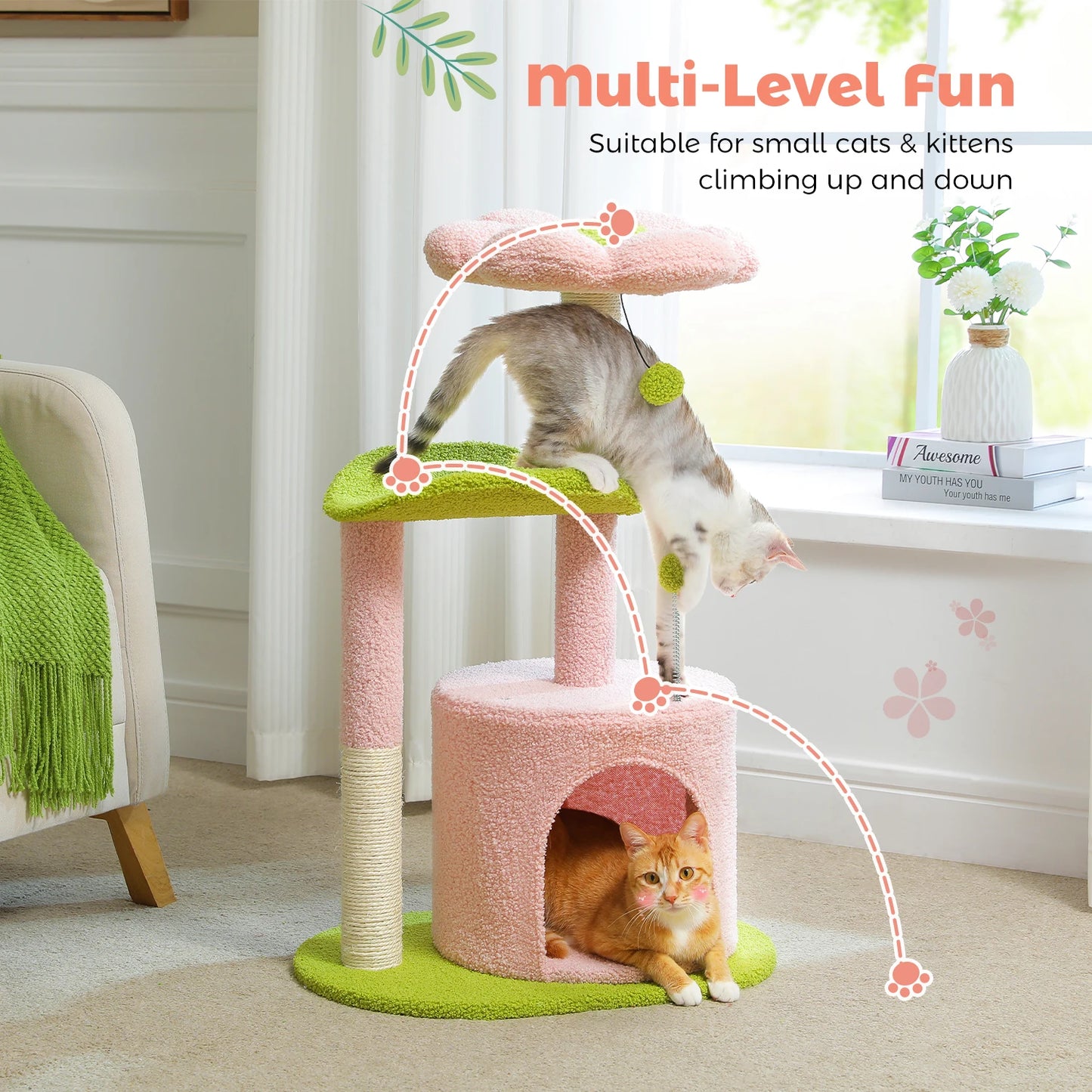 Cactus Cat Tower with Scratching Post