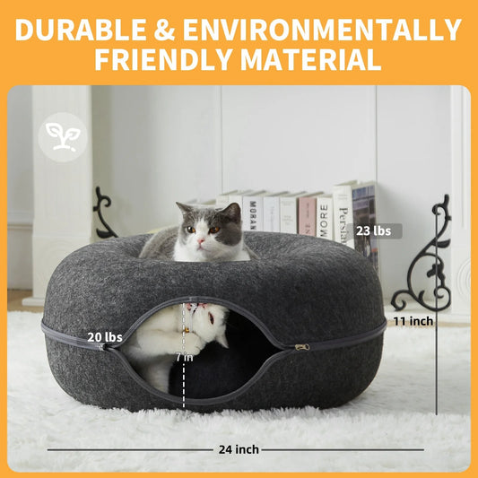 24 Inch Large Donut Cat Bed -