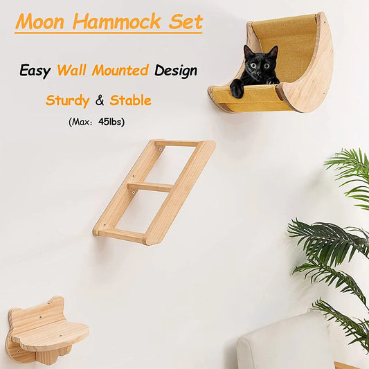 Moon Shaped Cat Shelf, Wall Hammock