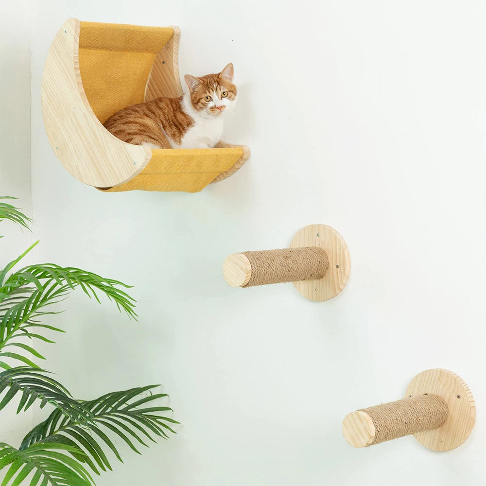 Moon Shaped Cat Shelf, Wall Hammock