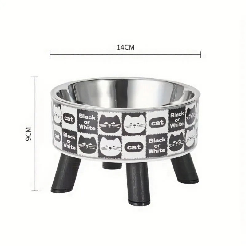 Elevated stainless steel cat bowl