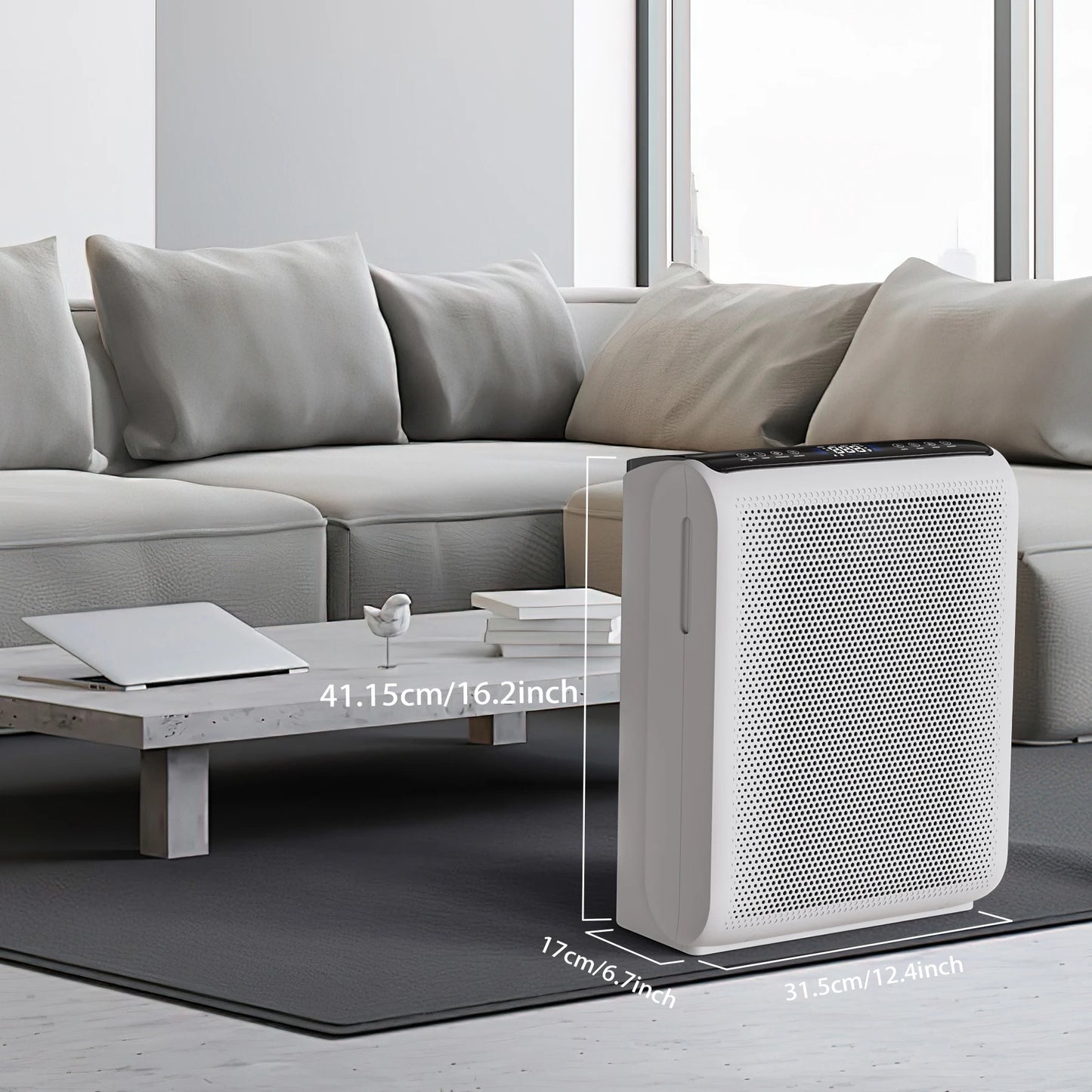 Air Purifier with Touch Control, for Pet Dander, Pollen, Smoke