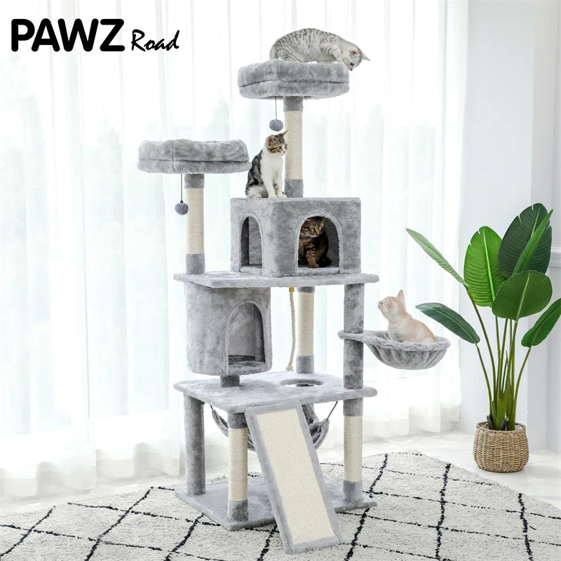 Multi-Level Tower for Large Cats with Cozy Hammock