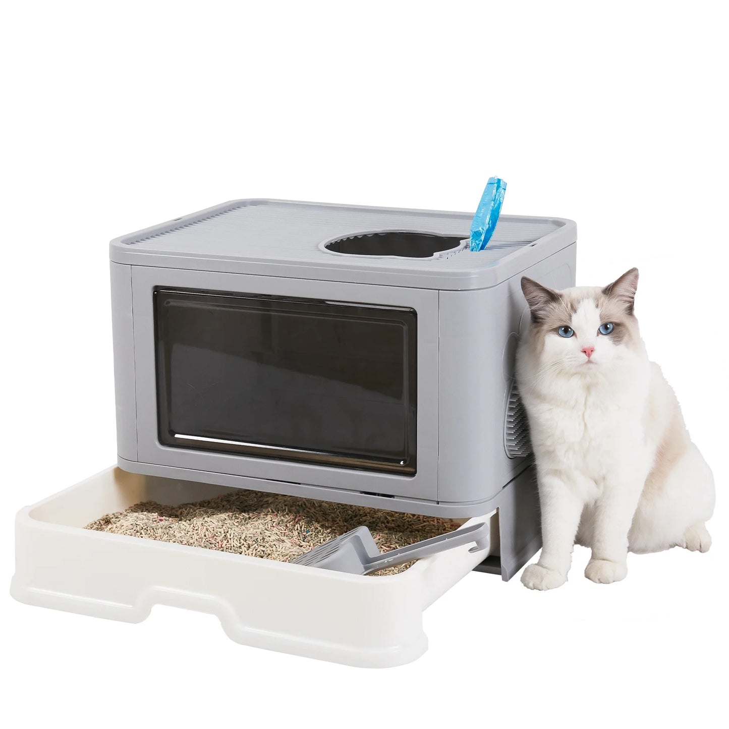 Front Entry & Top Exit Litter Box