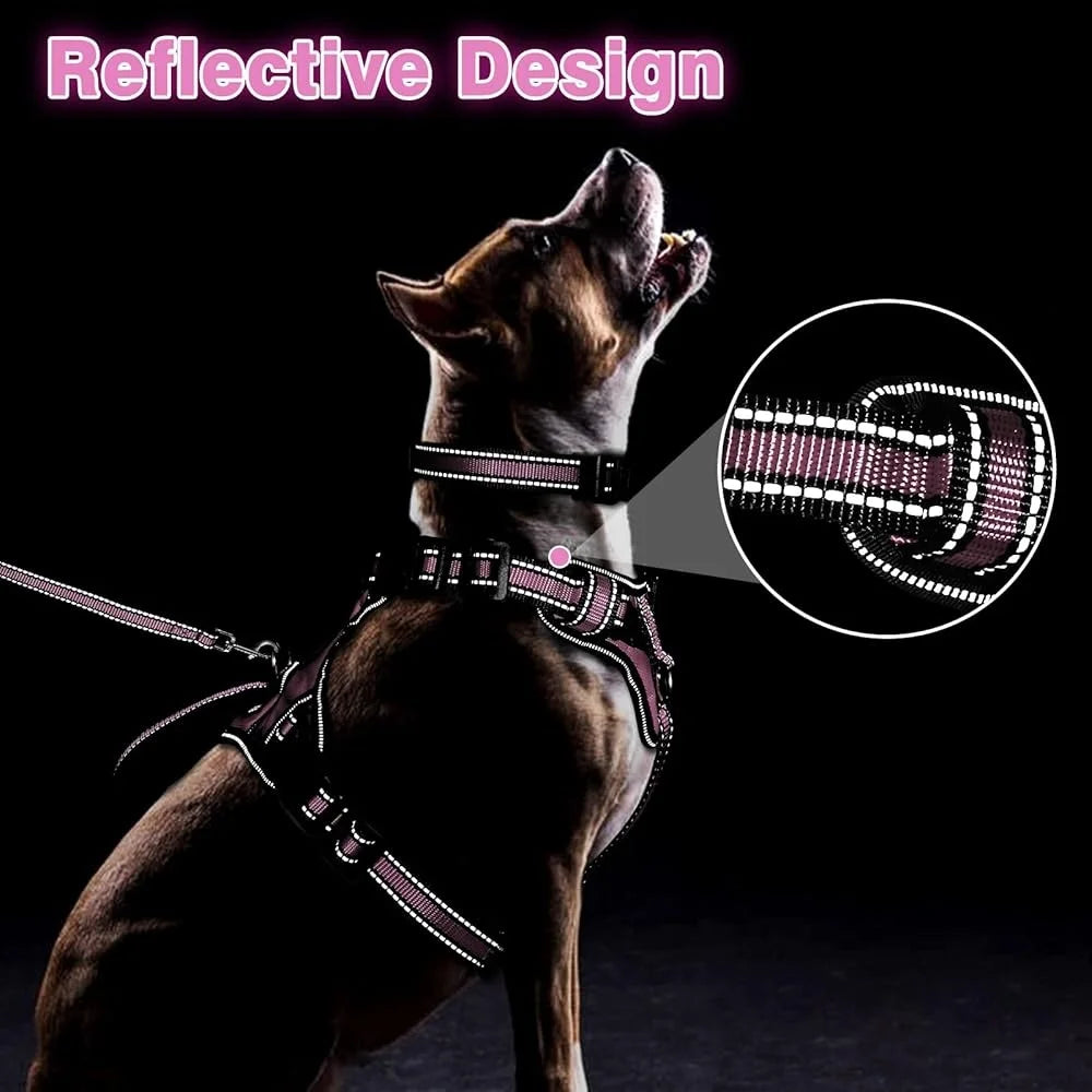 Reflective No Pull Pet Harness, Collar and Leash Set