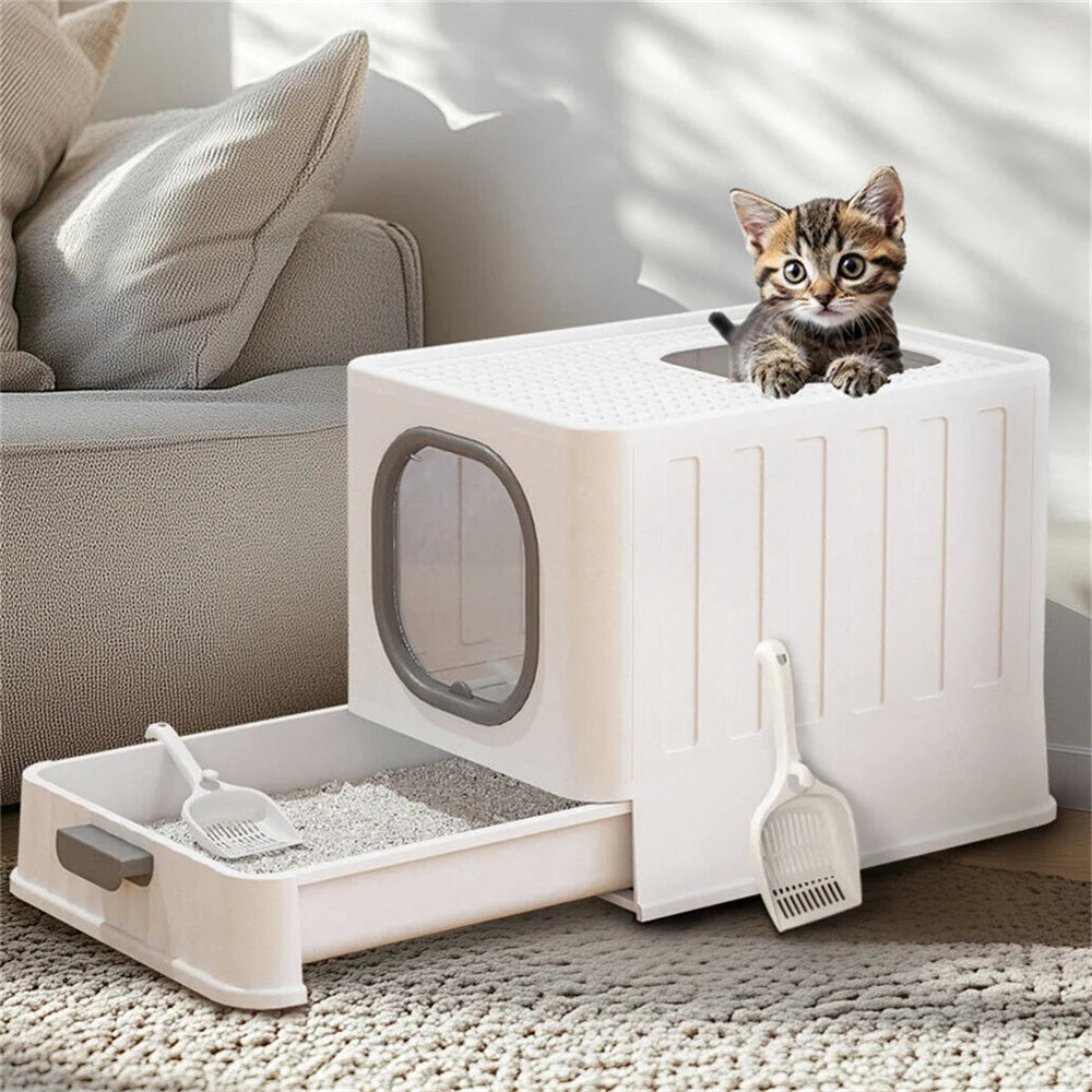 Large Covered Cat Litter Box
