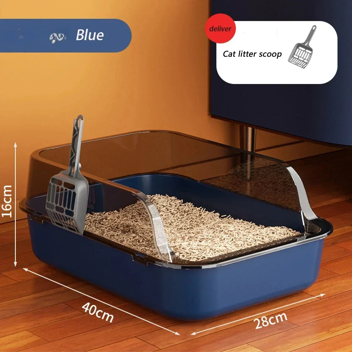 Large Capacity, Anti-Splash Litter Box