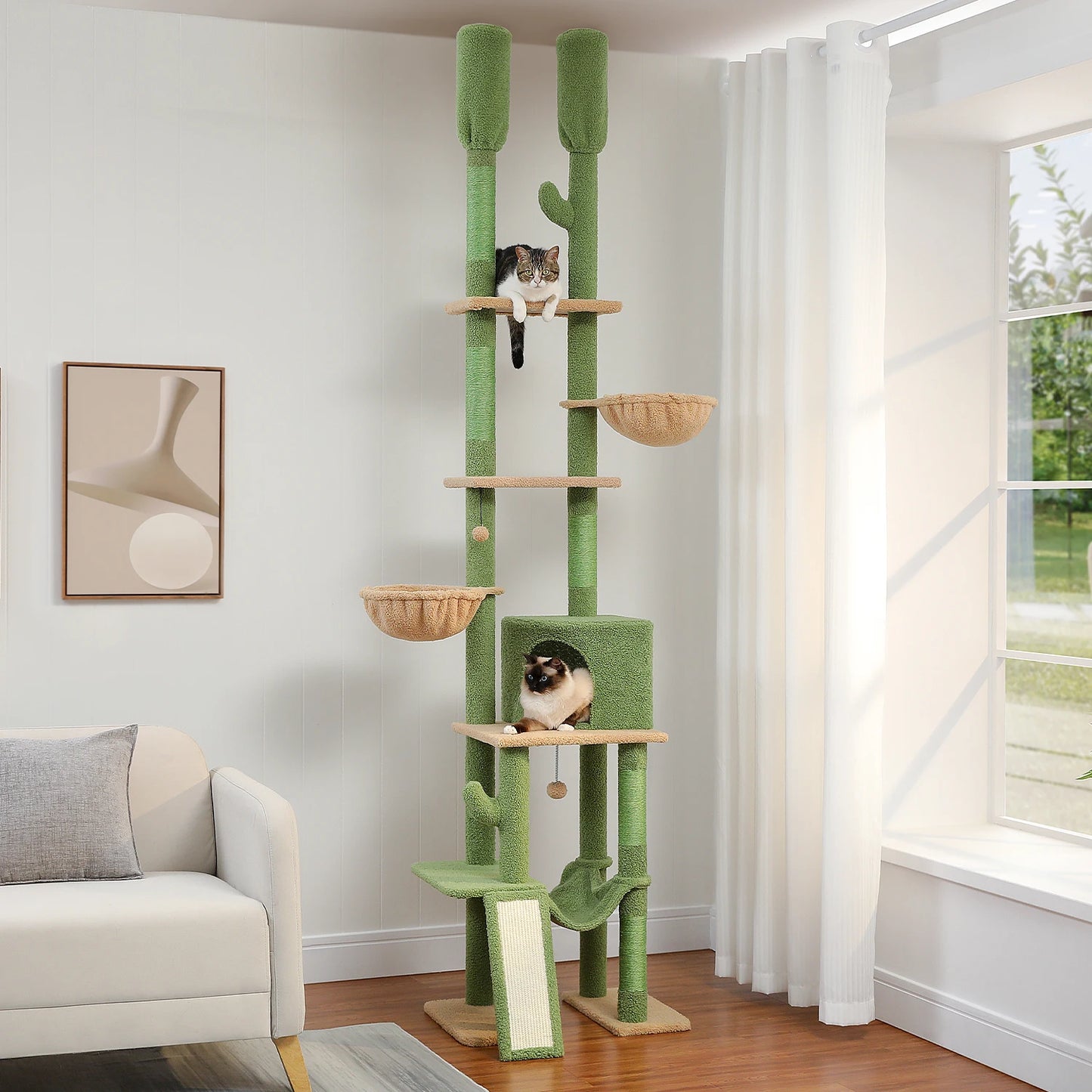 Floor to Ceiling, Adjustable Height Cat Tree