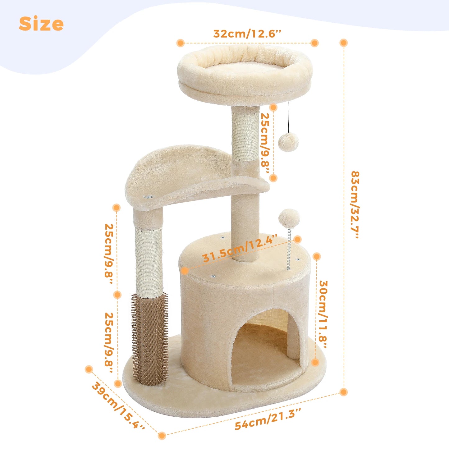 Multi-Level Tower for Large Cats with Cozy Hammock
