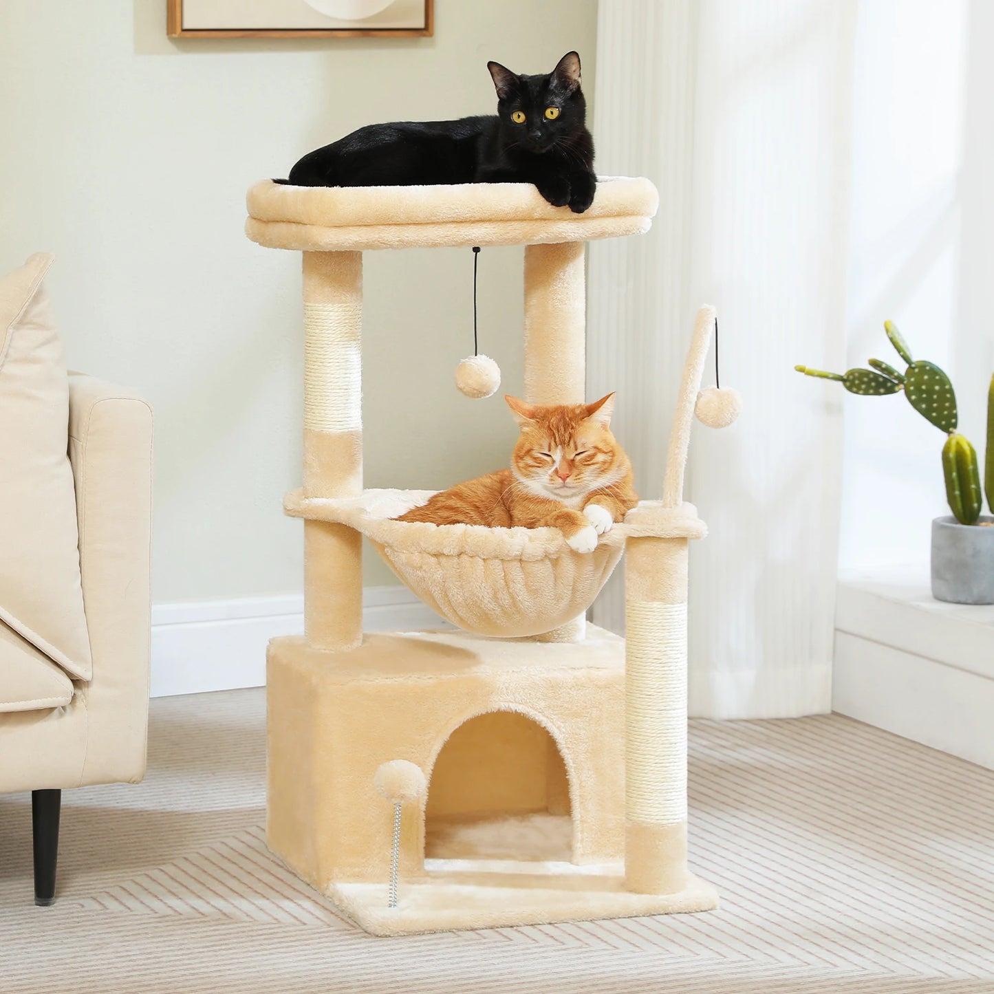 Multi-Level Cat Tower with Scratching Posts