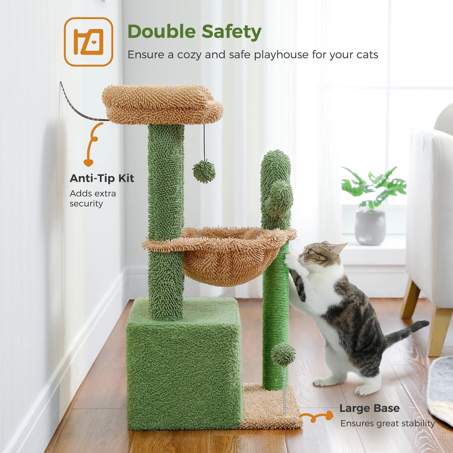 Multi-Level Cat Tower with Scratching Posts