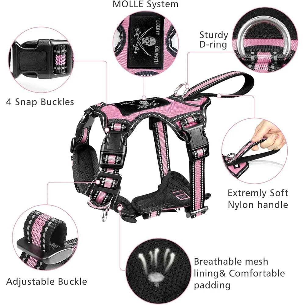 Reflective No Pull Pet Harness, Collar and Leash Set