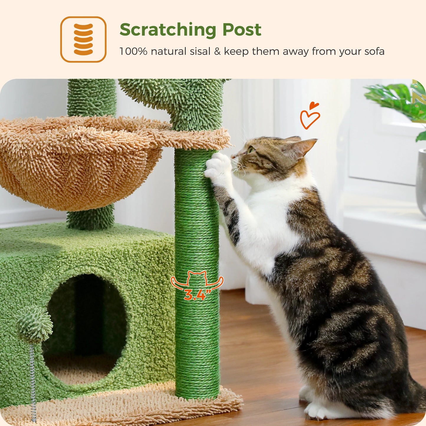 Multi-Level Cat Tower with Scratching Posts