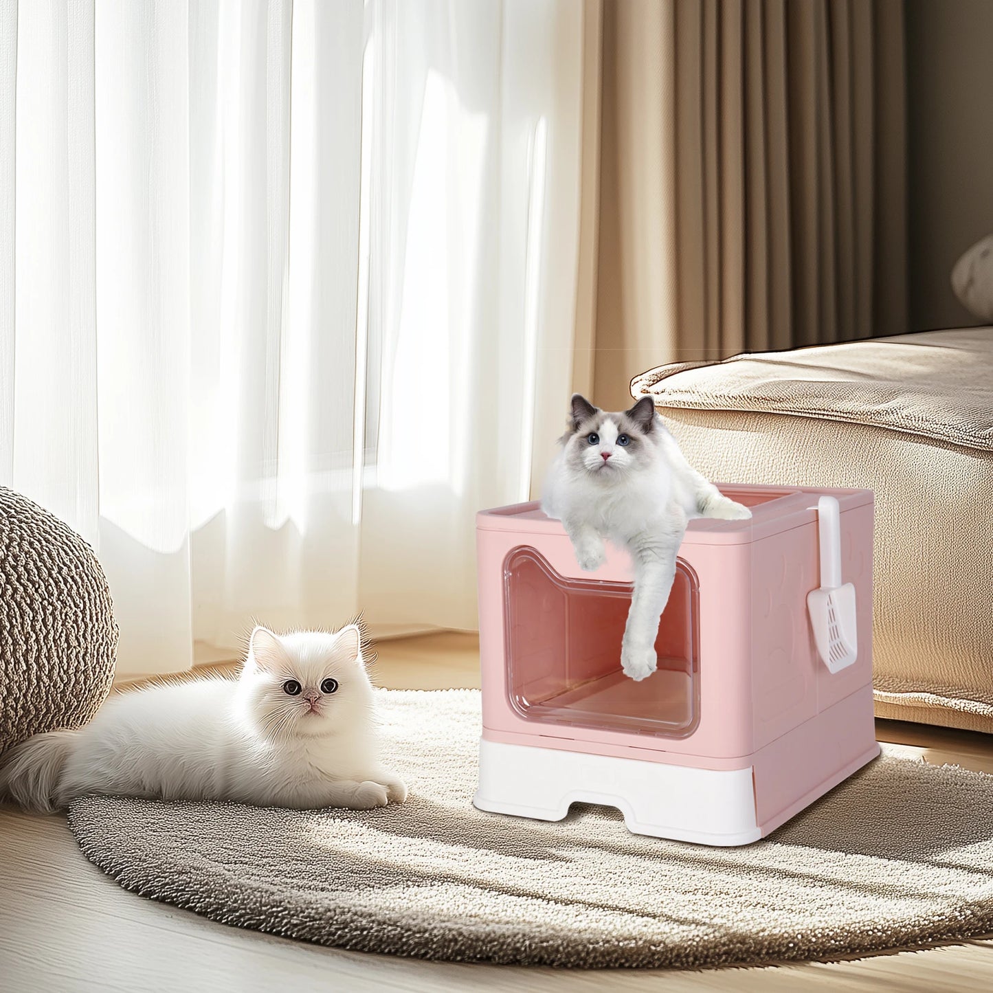 Large Enclosed Cat Litter Box