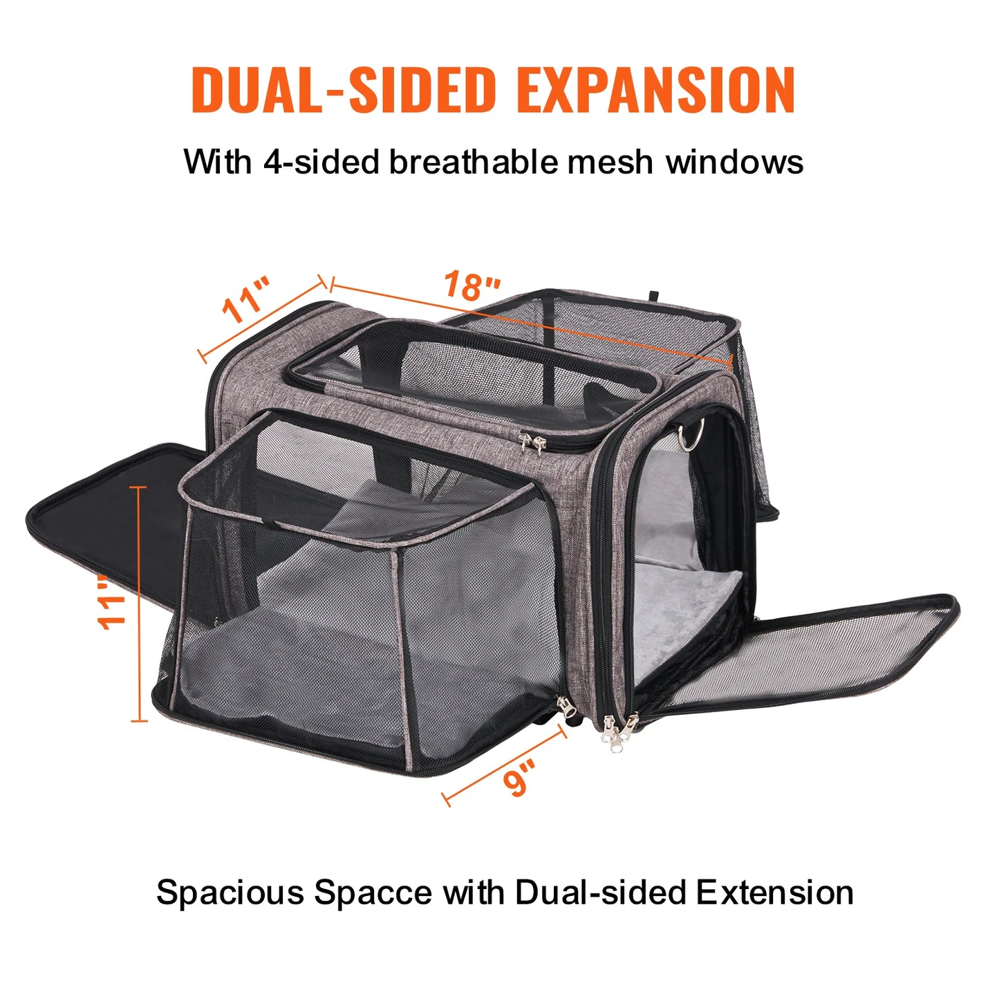 Pet Carrier Backpack with Telescopic Handle, Wheels and Shoulder Strap