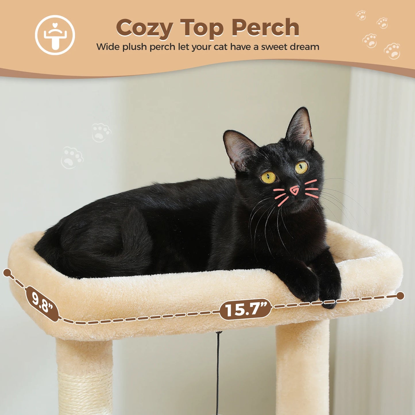 Multi-Level Cat Tower with Scratching Posts