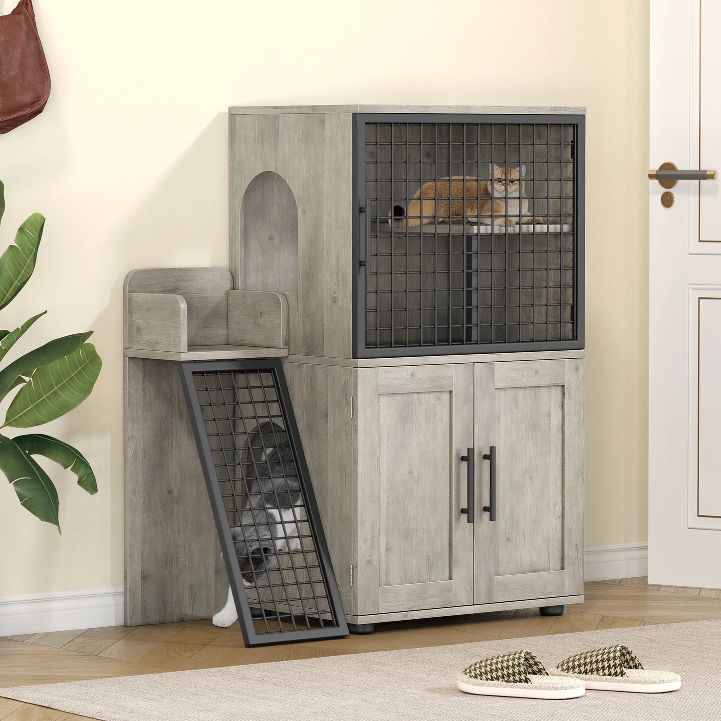 Cat Litter Box Enclosure with Platform